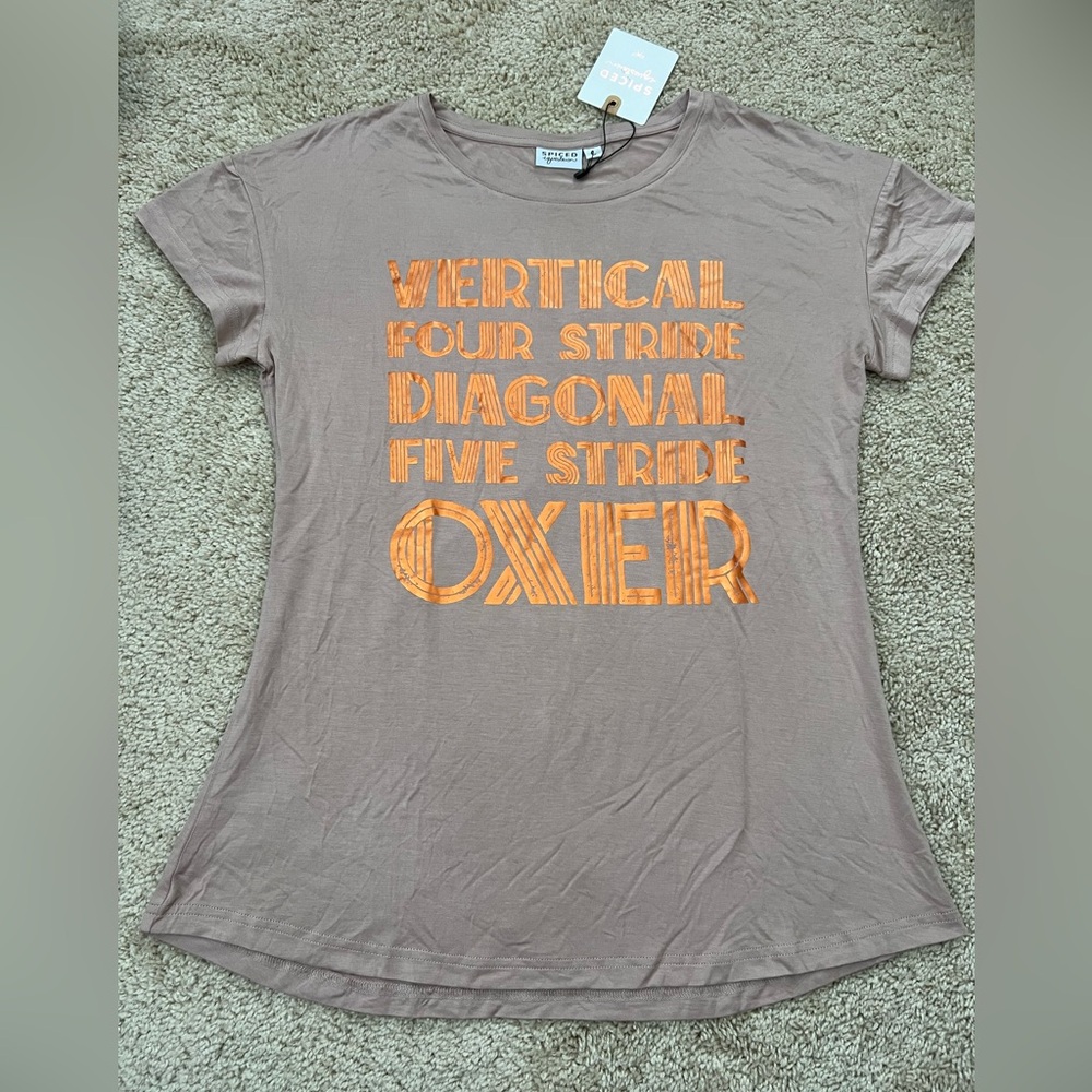Spiced Equestrian Course Walk T-shirt Women’s Size Large Hunter Jumper NWT
